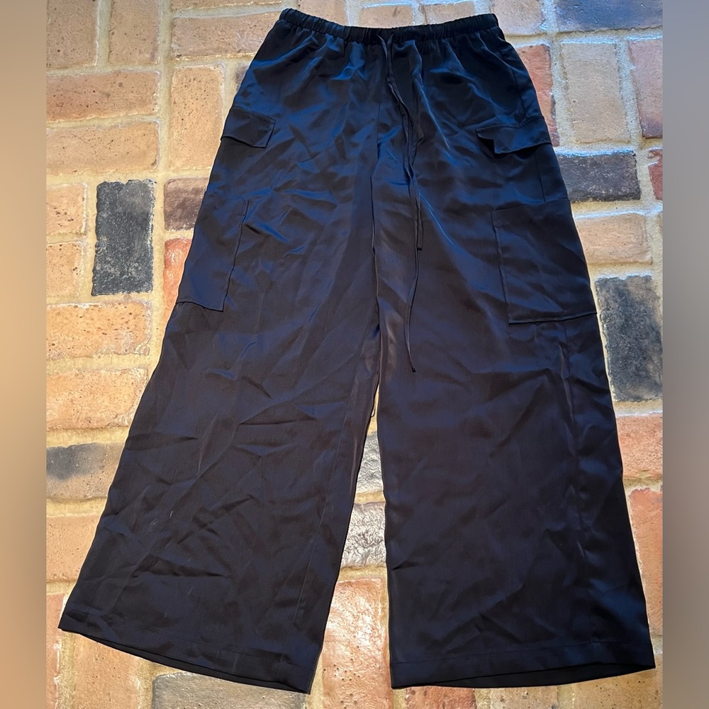 AUREUM Black Satin Like Fabric, size M